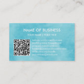 Carte De Visite Conception de code QR pour la boutique Turquoise (Dos)