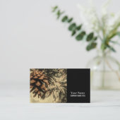 Carte De Visite Conception de cône de pin rustique (Debout devant)