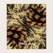 Carte De Visite Conception de cône de pin rustique (Extérieur déplié)