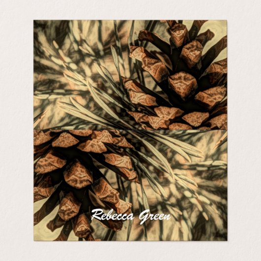 Carte De Visite Conception de cône de pin rustique (Extérieur déplié)