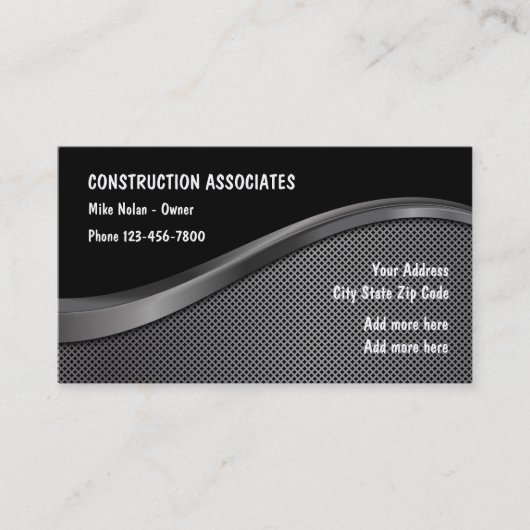 Carte De Visite Conception de construction unique (Devant)