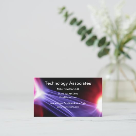 Carte De Visite Conception de cool de thème de technologie (Debout devant)
