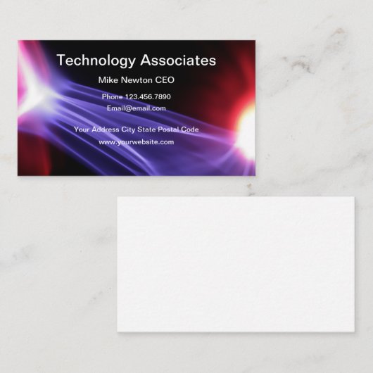 Carte De Visite Conception de cool de thème de technologie (Devant / Derrière)