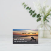 Carte De Visite Conception de cours de Yoga Beach Sunset (Debout devant)