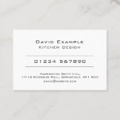 Carte De Visite Conception de cuisine avec photo du support (Dos)