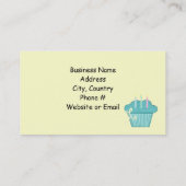 Carte De Visite Conception de Cupcake Bleu Mignon (Dos)