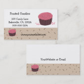 Carte De Visite Conception de Cupcake Rose (Devant / Derrière)