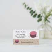 Carte De Visite Conception de Cupcake Rose (Debout devant)