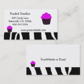 Carte De Visite Conception de Cupcake Violet (Devant / Derrière)
