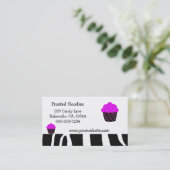 Carte De Visite Conception de Cupcake Violet (Debout devant)