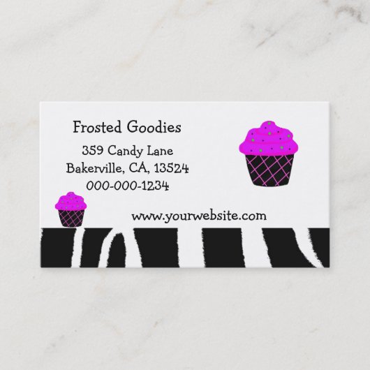 Carte De Visite Conception de Cupcake Violet (Devant)