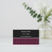 Carte De Visite Conception de diamant moderne rose et noir (Debout devant)