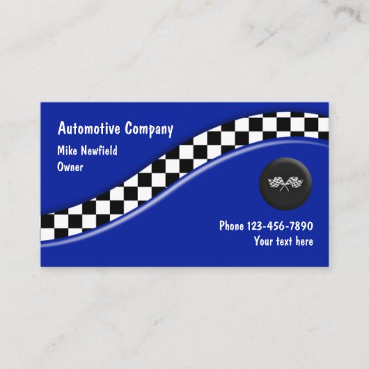 Carte De Visite Conception de drapeau de course automobile (Devant)