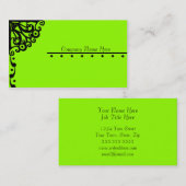 Carte De Visite Conception de fantaisie de vert de chaux (Devant / Derrière)