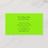 Carte De Visite Conception de fantaisie de vert de chaux (Dos)