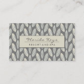 Carte De Visite Conception de feuilles grises tissées (Devant)