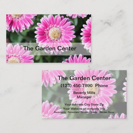 Carte De Visite Conception de fleur de jardinerie (Devant / Derrière)