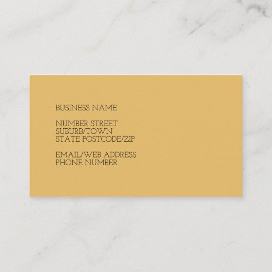 Carte De Visite Conception de fleur de moutarde (Dos)