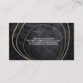 Carte De Visite Conception de forme dorée moderne | Texture noire (Dos)