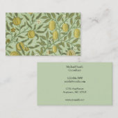 Carte De Visite Conception de fruit de grenade de William Morris (Devant / Derrière)