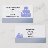 Carte De Visite Conception de gâteau de mariage bleu clair (Devant / Derrière)