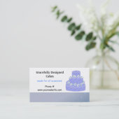 Carte De Visite Conception de gâteau de mariage bleu clair (Debout devant)