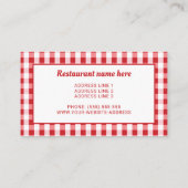 Carte De Visite Conception de hamburger de restauration rapide ou  (Dos)