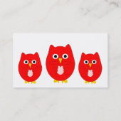 Carte De Visite Conception de hibou rouge (Dos)