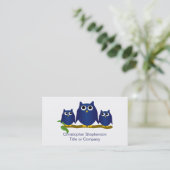 Carte De Visite Conception de hiboux bleus (Debout devant)