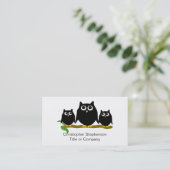 Carte De Visite Conception de hiboux noirs (Debout devant)