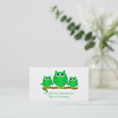 Carte De Visite Conception de hiboux verts (Debout devant)