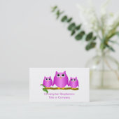 Carte De Visite Conception de hiboux violets (Debout devant)