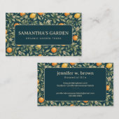 Carte De Visite Conception de jardin de citrus avec des oranges, d (Devant / Derrière)