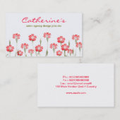 Carte De Visite conception de jardin de fleurs rouges (Devant / Derrière)