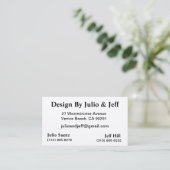Carte De Visite Conception de Julio et de Jeff (Debout devant)