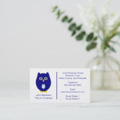 Carte De Visite Conception de la chouette bleue (Debout devant)