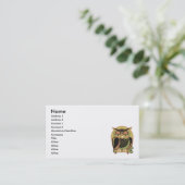 Carte De Visite conception de la chouette rétro (Debout devant)