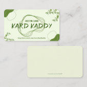 Carte De Visite Conception de la feuille verte et des lignes (Devant / Derrière)