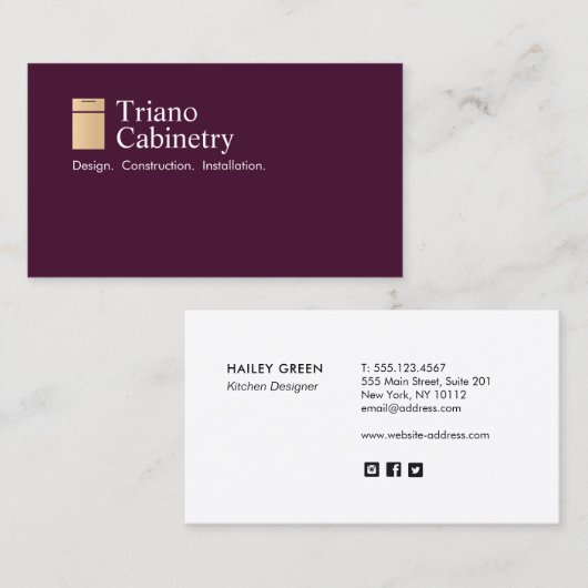 Carte De Visite Conception de la machine de cuisine (Devant / Derrière)