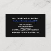 Carte De Visite Conception de l'allergie, Otolaryngologiste, Otola (Dos)