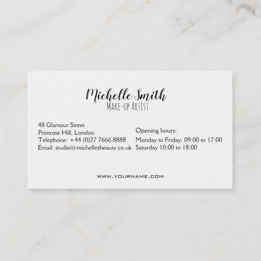 Carte De Visite Conception de lèvres roses chaudes Maquettiste (Dos)