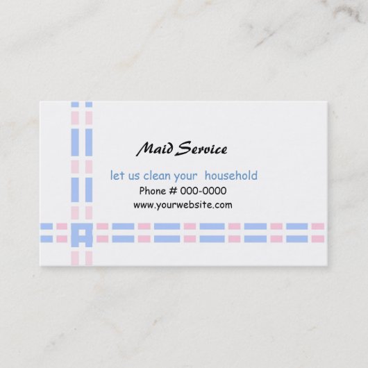 Carte De Visite Conception de liens rose et bleu (Devant)