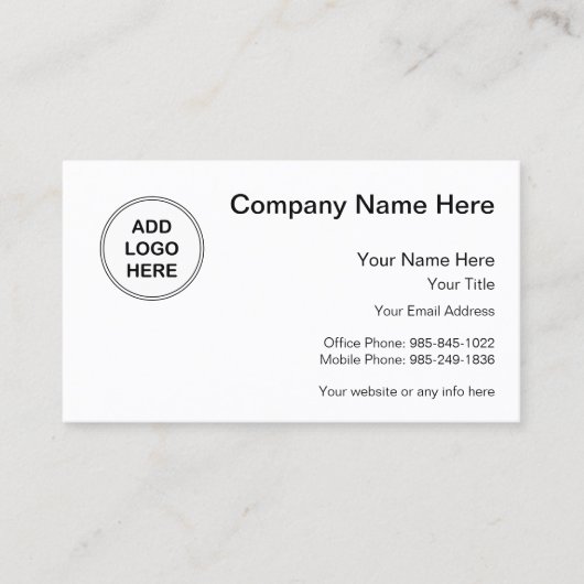 Carte De Visite Conception de logo d'affaires (Devant)