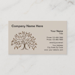Carte De Visite Conception de logo d'arbre professionnel