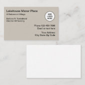 Carte De Visite Conception de logo de maison de retraite (Devant / Derrière)