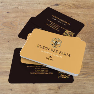 Carte De Visite Conception de logo de rucher d'apiculture de miel