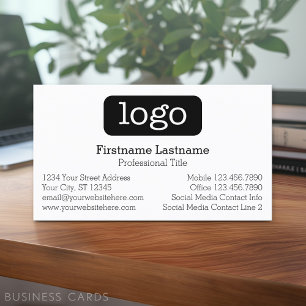 Carte De Visite Conception de logo d'entreprise de base et informa