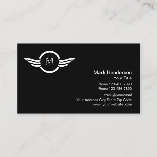 Carte De Visite Conception de logo monogramme professionnel (Devant)