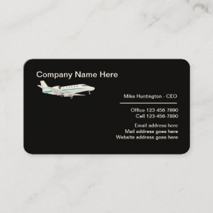 Carte De Visite Conception de logo pour le transport en jet corpor