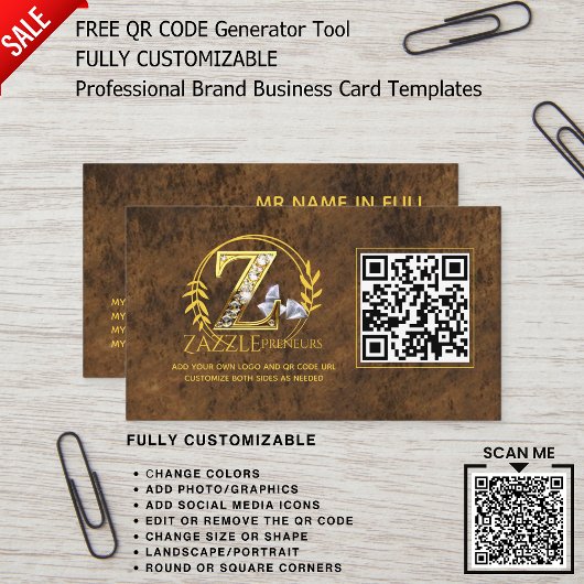 CARTE DE VISITE CONCEPTION DE LOGO PROFESSIONNEL CODE QR PERSONNAL